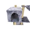 WIKI Fashion Design Cat Tree With Jute-Covered Scratching Posts, Grey