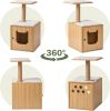 Cat Litter Box Enclosure Wooden Cat House with Hidden Cat Washroom Furniture