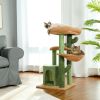 Cactus Cat Tree Cat Tower with Sisal Covered Scratching Post;  Cozy Condo;  Plush Perches and Fluffy Balls for Indoor Cats XH