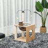 Cat Furniture Cat Tree Cat Tower with Sisal Scratching Posts Hammock Perch Cat Bed Platform Dangling Ball Beige RT