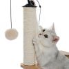 Cat Furniture Cat Tree Cat Tower with Sisal Scratching Posts Hammock Perch Cat Bed Platform Dangling Ball Beige RT