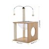 Cat Furniture Cat Tree Cat Tower with Sisal Scratching Posts Hammock Perch Cat Bed Platform Dangling Ball Beige RT