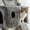 Cat Tree 69 Inches Cat Tower with 2 Condos and 2 Perches; Kitty Climber Tower Furniture; Upgraded Version Grey