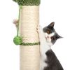 Large Cactus Cat Scratching Post with Natural Sisal Ropes; Cat Scratcher for Cats and Kittens White