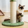 Large Cactus Cat Scratching Post with Natural Sisal Ropes; Cat Scratcher for Cats and Kittens White