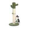 Large Cactus Cat Scratching Post with Natural Sisal Ropes; Cat Scratcher for Cats and Kittens White