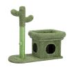 Cat Tree 27.6 inches with Cactus Scratching Posts; Creative Scratching Posts; Stylish Cat Tree; with Ball and Cat House Green