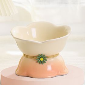 Cute Cat Bowl Ceramic Flower Gradient