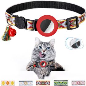 Pet Collar Geometric Pattern Cat With Bell