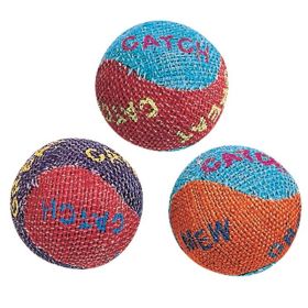 Spot Burlap Ball Catnip Toy Assorted 1.5 in 3 Pack