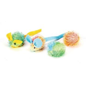 Spot Stringy Mice and Ball Cat Toy with Catnip Assorted 2 in 4 Pack