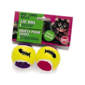 Spot Mini Tennis Balls Cat Toy with Bell and Catnip Assorted 2 in 2 Pack Mini