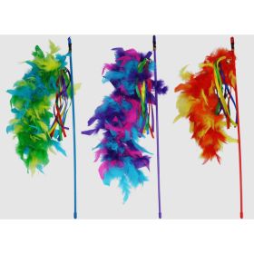 Cat Danglers (Assorted Colors) Size: 20"Colorful Cat Teaser Wands with Feathers