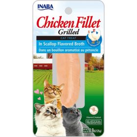 Inaba Cat Grill Fil Chicken-Scallop Broth 0.9Oz-6Ct