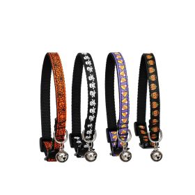 Halloween cat collar puppy collar pet supplies (Color: skull, size: S 1.0*28cm)