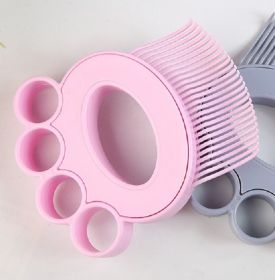 Comb Cat Comb Dog Pet Fur Shedding Comb Cat Hair Removal Cat Groomer Dematting (Color: pink)