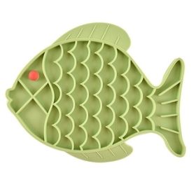 Anti-Choke Pet Dish Feeding New Slowly Eating Dog and Cat Feeder Bowl Food Eat Slowly Down Puppy Feed Cup Diet Dish Fish Shape Eating Tray (Color: green)