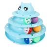 Cat Toy Three Tier Rotary Tower Track with Sound Bell Ball Interactive Pet Toy