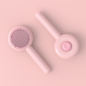 Ai Wo Donut Pet Comb Cat Comb Dog Needle Comb Pet Hair Remover Pet Brush Pet Supplies Cross border (colour: Donut Comb - Pink)