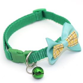 Bowknot Cat Collars; Pet Collar With Bell & Buckle; Cute Pet Supplies For Decoration (Color: green, size: M)