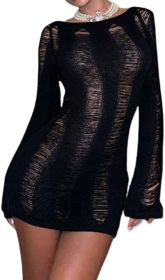 Long Sleeve Dress for Women Sexy Y2k Dress Bodycon Dresses for Women Sexy Dresses for Women (Color: Black, size: small)