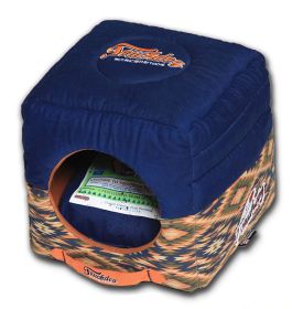 Touchdog 70's Vintage-Tribal Throwback Convertible and Reversible Squared 2-in-1 Collapsible Dog House Bed (SKU: PB53BLLG)