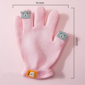 Pet Glove Cat Grooming Glove Cat Hair Deshedding Brush Gloves Cat Floating Hair Pet Hair Removal Brush Dog Bathing Massage Comb Silicone Hair Removal (Type: Left, Color: pink)