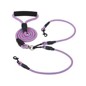 Outdoor No-Tangle Dogs Lead Double Dogs Leash (Type: Dogs Leash, Color: pink)