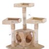 Multi-Level Cat Tree Tower House with Play Tunnel and Dangling Interactive Toy