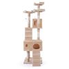 Multi-Level Cat Tree Tower House with Play Tunnel and Dangling Interactive Toy